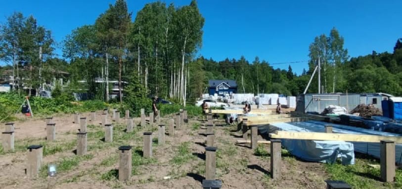 Фундамент на забивных ЖБ сваях