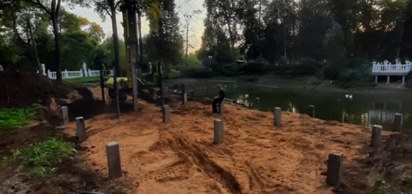 Фундамент на забивных ЖБ сваях