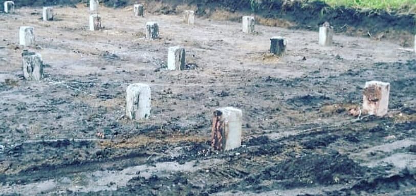 Фундамент на забивных ЖБ сваях